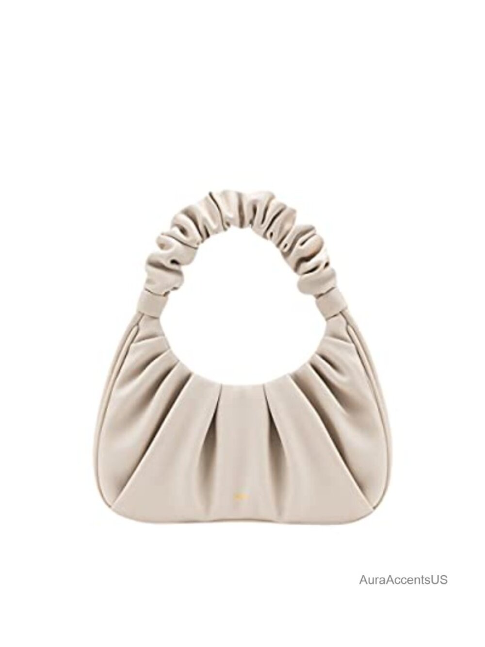 Vegan Leather Ruched Hobo Handbag with Magnet Closure